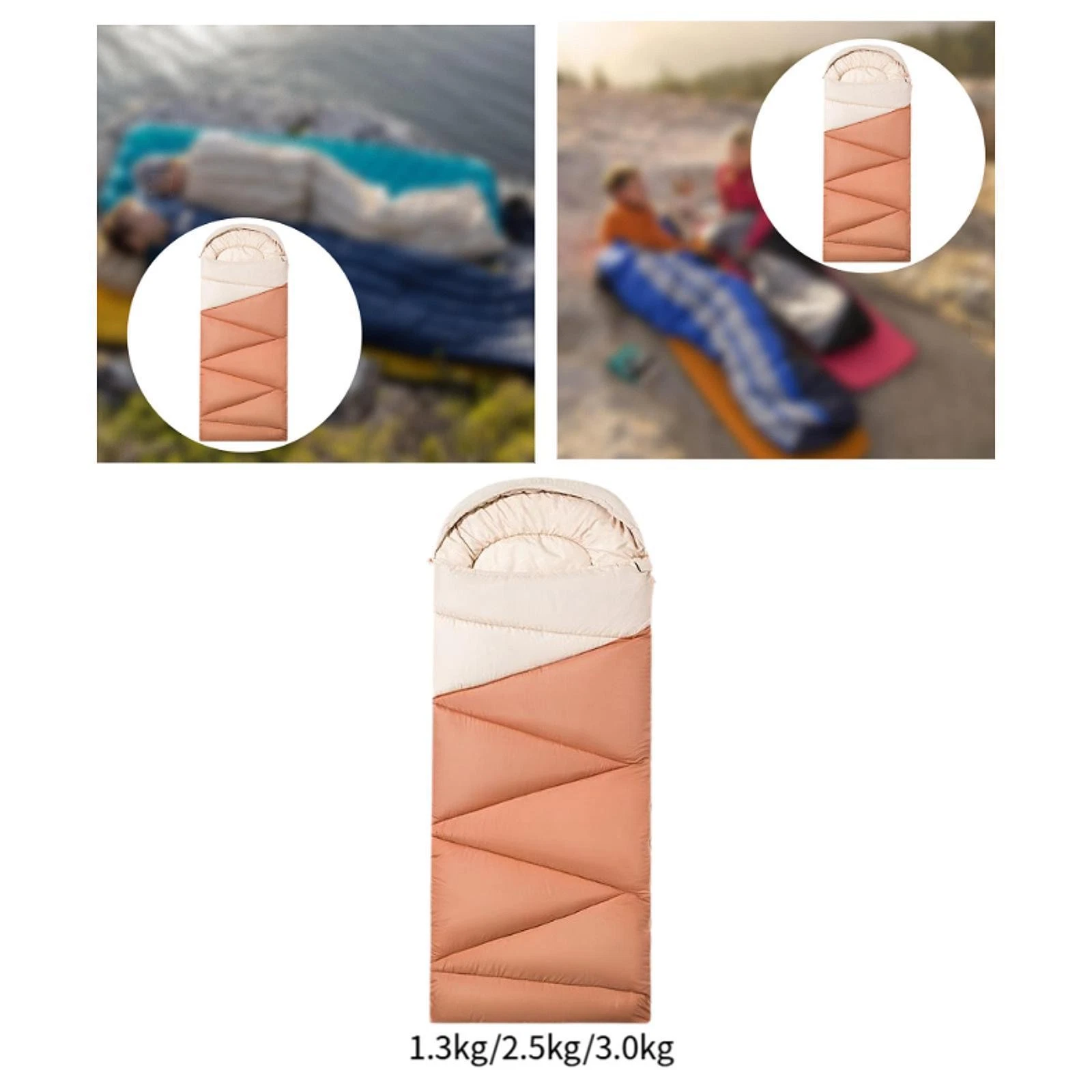 Camping Sleeping Bag with Hood Envelope Sleeping Bag Lightweight for Men Women