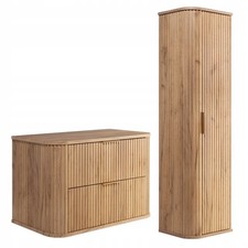 Ensemble meuble sous-lavabo ELEGANCE 80 cm chêne + armoire murale