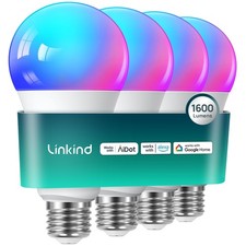 Smart LED Light Bulbs, A21, Alexa & Google Home Compatible, 4 Pack, Dimmable