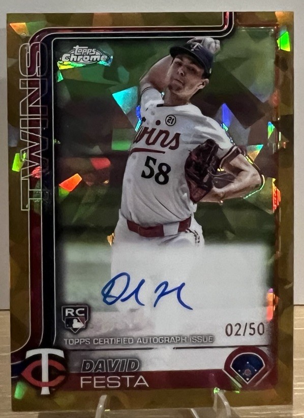2025 Topps Chrome Sapphire - David Festa Auto #RA-DF Gold /50 (RC, AU)