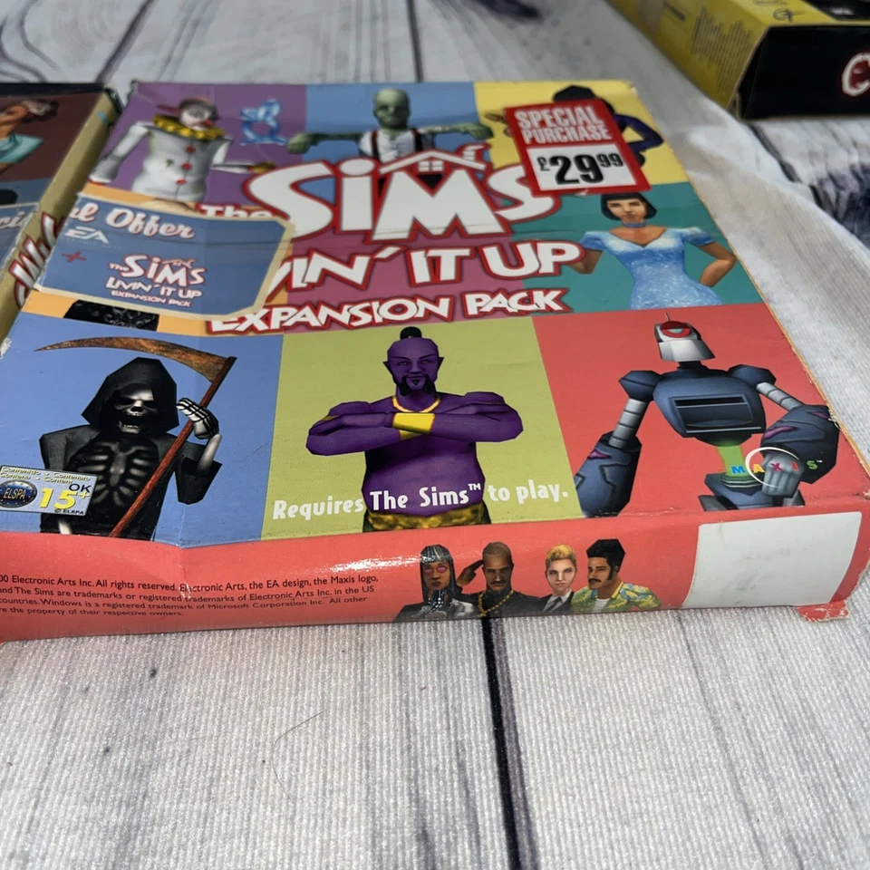 The Sims pc game & living it up expansion Big Box double box new not sealed - Image 3 of 4