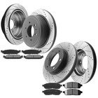 4X4 Front Rear Drilled Rotors Brake Pads for Ford F 150 Lincoln Mark LT 6 LUGS