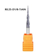 1x Carbide Ball Nose 2 Flutes 0.25mm TiAIN 1/8 Shank End Mills Radius Equipment