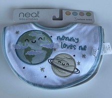 Neat Solutions 3 Infant Bibs Boys Solar Blue Gray