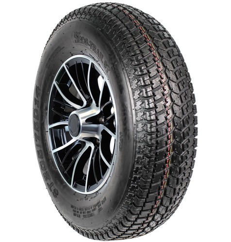 eCustomrim Trailer Tire 205/75D14 LRC 14X5.5 5 Lug Evolution Black Aluminum Rim - Picture 4 of 9