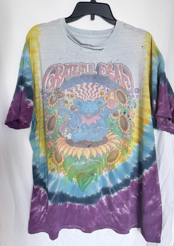 Liquid Blue Grateful Dead Distressed T-Shirt 2006 Band Faded Tie-Dye Oversized