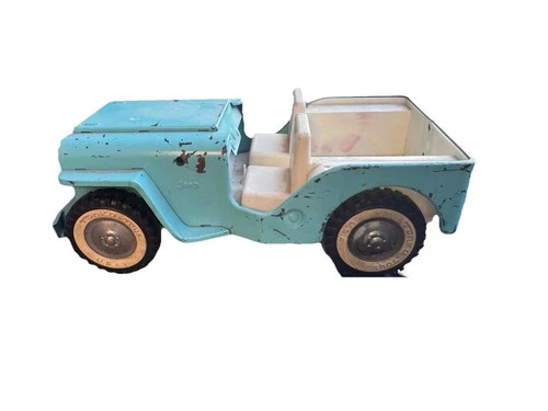 Vintage 1960’s Tonka CJ-7 Jeep Toy Car Turquoise / Teal Blue,Metal/Pressed Steel