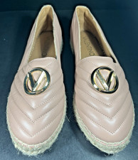 Valentino Pink Espadrille Shoe Size 8 Gold Logo Platform Jessica Closed Toe