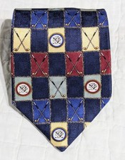 VTG Payne Stewart Tie Silk Made In USA Golf Clubs Geometric Blue Red 58L x 3.75W