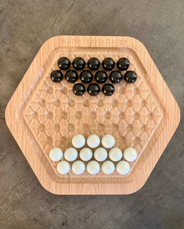 WOODY WOODS DESIGN Jeu Abalone XL en chêne rouge (artisanal, made in France, neuf)