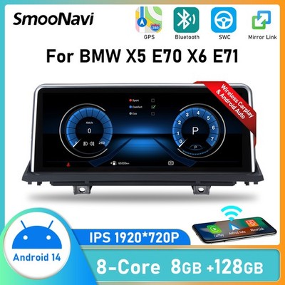 10.25'' Carplay Car Stereo Navi GPS 128G DAB Auto Radio For BMW X5 E70 X6 E71 CCC