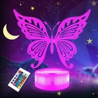 3D Schmetterling Nachtlicht LED Fernbedienung 16 Farben