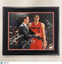 Terry Stotts and Zach Collins Portland Signed 11x14 Custom Framed Photo BAS