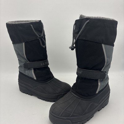 LL Bean Northwoods Kids Winter Snow Boots Graphite Gray and Black size 5