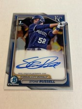2024 Bowman Chrome Stone Russell On Card Auto 1st Royals ZC1