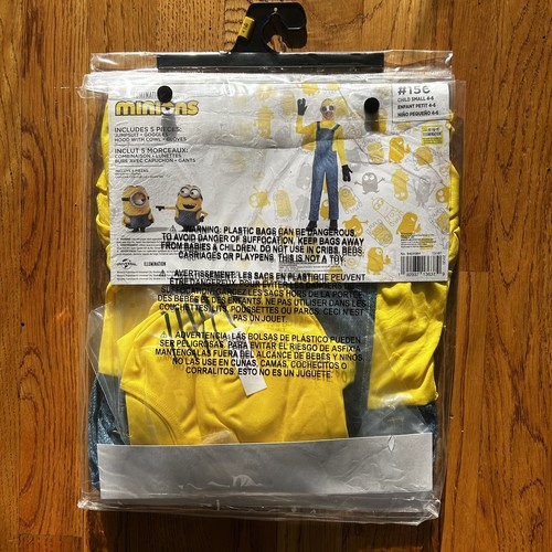 MINIONS Costume Outfit Dress-Up 5-pc. Child 4-6 (Small) - BNWT - Picture 2 of 2