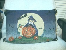 Halloween Dog Pumpkin Decorative Pillow New No Tag 17" X 11"