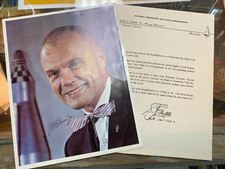 HAND SIGNED!! Astronaut John Glenn EARLY AUTOGRAPHED PHOTO w/Letter Mercury 7