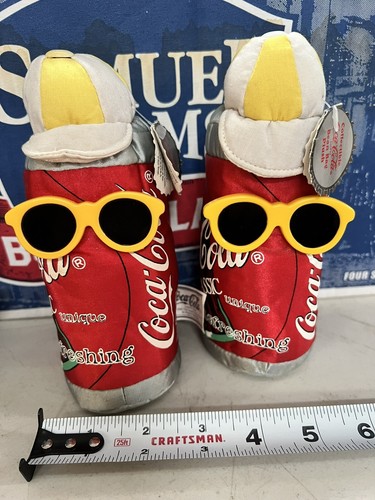 ONE COCA COLA BEANIE PLUSH TOY "SHADES' COKE CAN WITH SUN CLASSES AND CAP- NWT - Picture 4 of 4