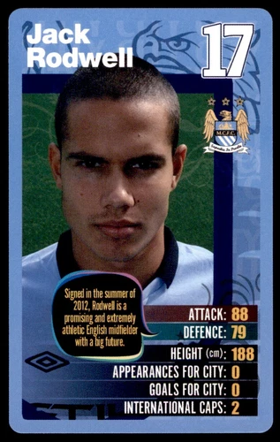 Top Trumps Manchester City (2012-2013) 17 Jack Rodwell No. 17