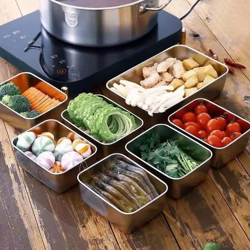 Steel Refrigerator Food Storage Box with Picnic Food Box L Lid : A1K3 N4T4 - Bild 3 von 17