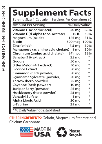 Dietary Supplement Blood Sugar Solution (1 Bottle)