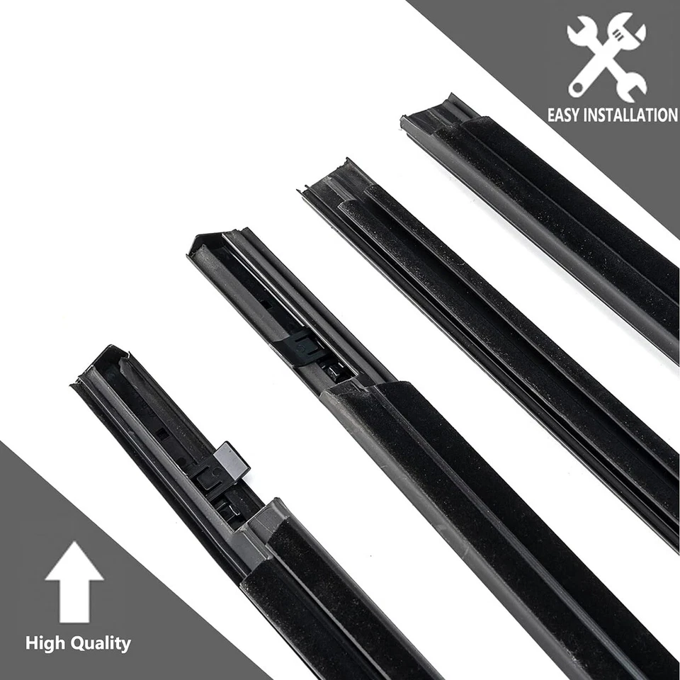 For 2016-2021 Honda Civic Sedan 4pcs Weatherstrip Window Moulding Trim Seal Belt - Image 4 of 4