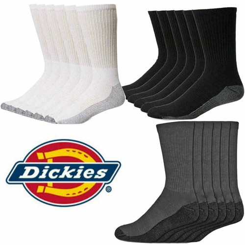 6,12 Pack DICKIES MENS DRITECH Crew Work Socks Reinforced Heel and Toe