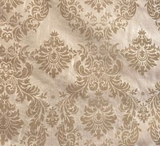 Beige taffeta flocking damask on beige fabric 60 wide