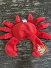 TY Beanie Baby DIGGER the Crab tag 4027 Style 1993 PVC Pellets Nostalgia Vintage