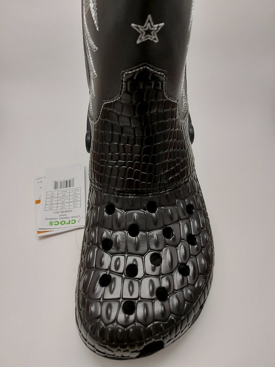 Crocs Day Classic Cowboy Boot Black New in Box Authentic | eBay