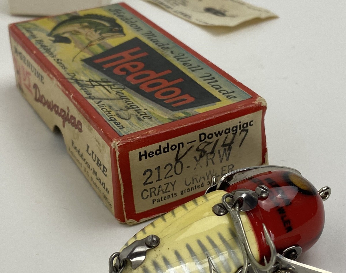 Heddon Dowagiac Crazy Crawler Lure w Box 2120 XRW Vintage