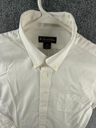 Brooks Brothers White Size 20 Button Down Non Iron Long Sleeve Pocket Cotton - Picture 2 of 19