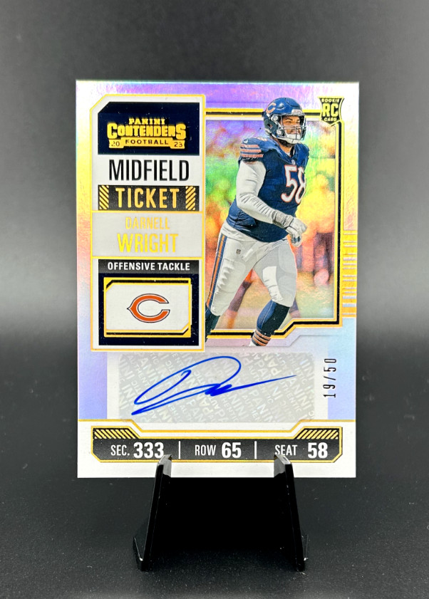 2023 Contenders #227 Darnell Wright Midfield Rookie Ticket Auto RC /50 BEARS