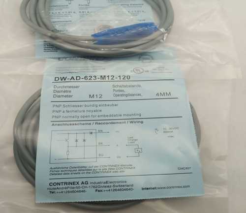 Contrinex Sensore di prossimità induttivo M12 A filo PNP DW Contrinex Sensore di prossimità induttivo M12 A filo PNP DW