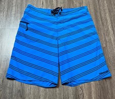 Patagonia Swim Trunks Adult 31 Blue Pocket Striped Mens