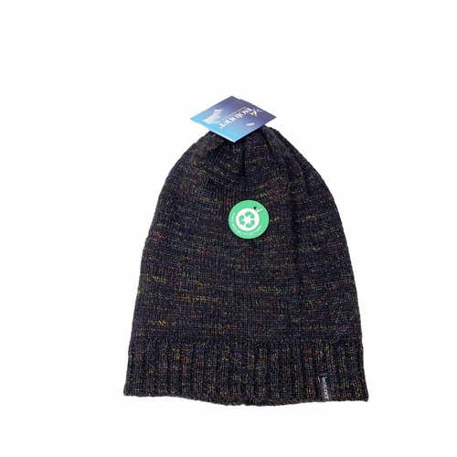 Isotoner Black Rainbow Knit Beanie Hat 