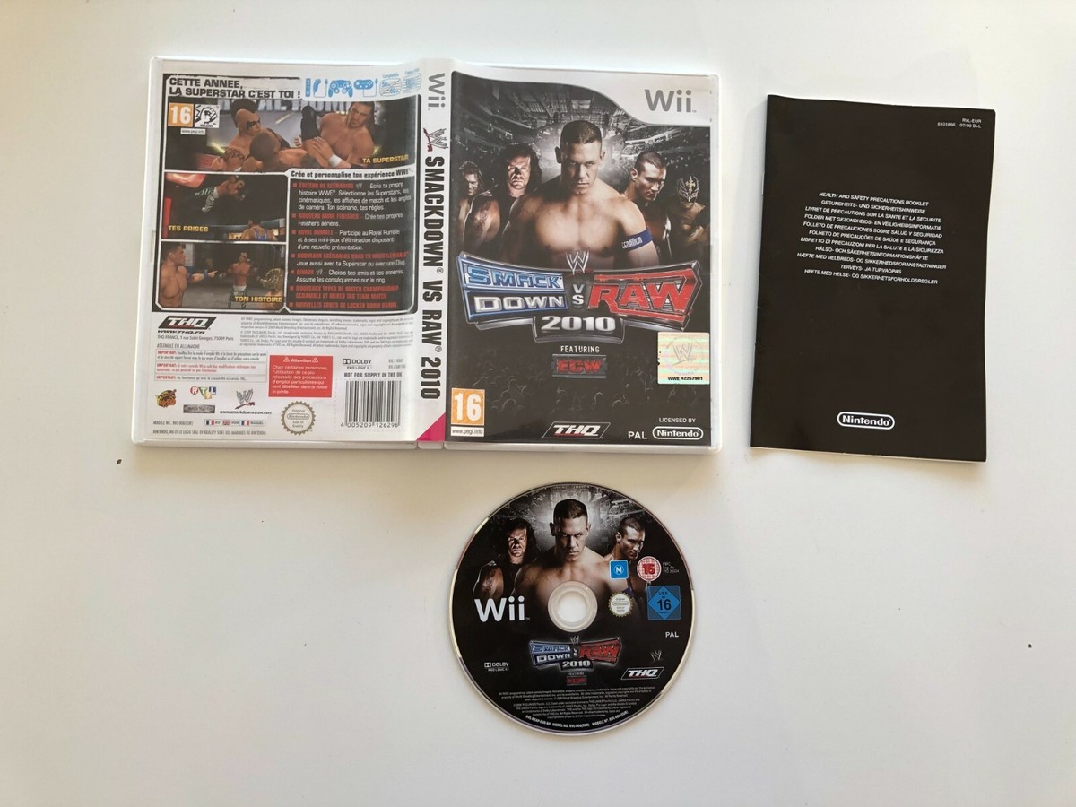 JEU Wii SMACKDOWN Vs RAW 2010 - COMPLET AVEC NOTICE - TRÈS BON ÉTAT (TBE) - PEGI 16 - ÉDITION FRANÇAISE