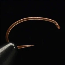 DAIICHI 1925 HOOK - Heavy Barbless Scud Fly Tying Hooks (Matte Brown) - 25 Pack