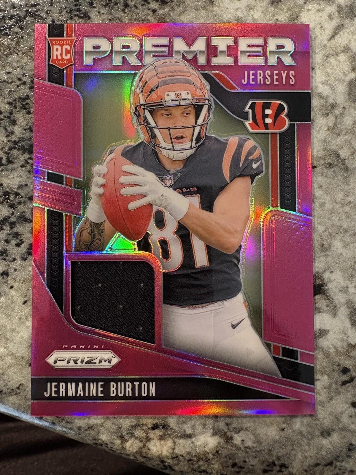 2024 Panini Prizm - Rookie Gear Pink Prizm #RG-JBN Jermaine Burton (MEM, RC)