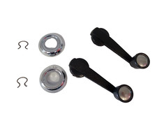 COPPIA MANIGLIE ALZAVETRO FIAT 500/126/127 EPOCA IN PLASTICA CON GHIERE E CLIPS