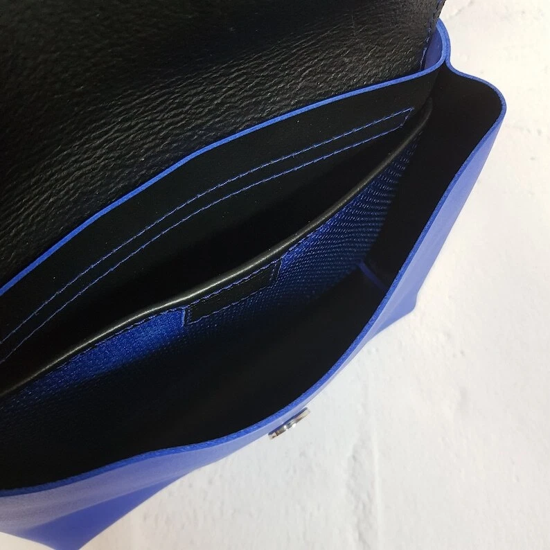 COACH Borsa donna VERA PELLE cintura blu elettrico tracolla borsa fatta a mano
