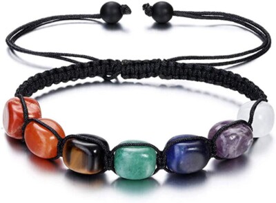 7 chakra stone yoga bracelet, reiki healing crystals, free shipping***