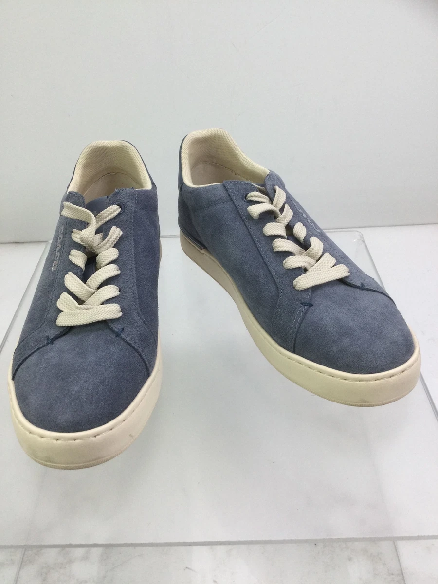 Coach Blue Beige Suede Low Top Fashion Sneakers 7D