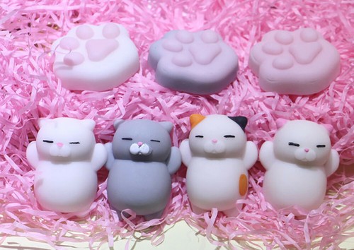 Cute Mochi Cat Squeeze Healing Fun Kids Kawaii Toy Stress Reliever Decor X0 RW - Picture 6 of 11