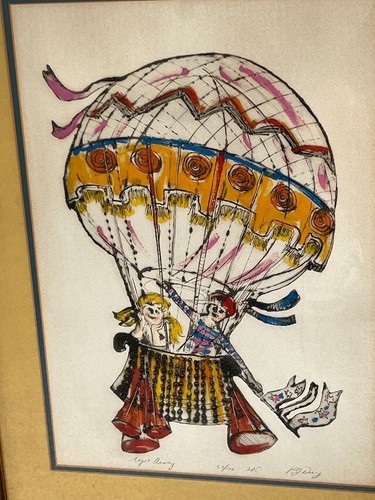 P.J. Burg Signed Limited Edition Serigraph or Aquatint Etching "Up & Away" - Picture 2 of 17