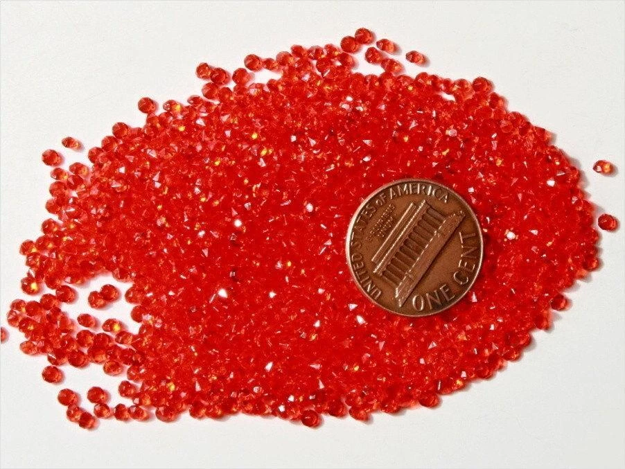 Lote (1000) Checo Vintage Facetado Transparente Naranja Micro Vidrio Estrás 1mm Foto 2 de 2