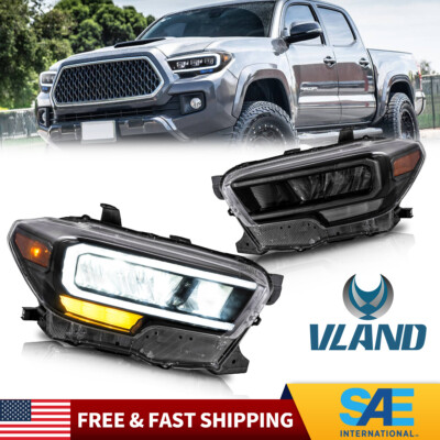 VLAND Reflector Headlights for Toyota Tacoma 2016-2021 2017 2018 2019 SR5 TRD SR