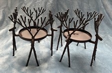 Rare Bronze REINDEER DEER pillar Candle Set M...
