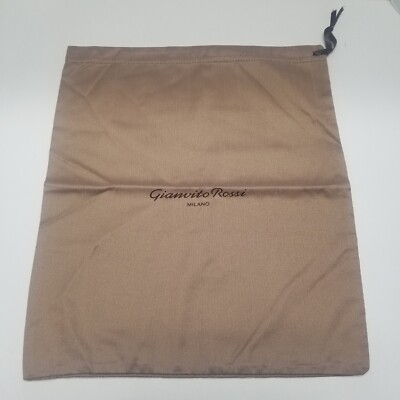Gianvito Rossi Travel Shoe/Purse Dust Bag with Drawstring Closure Brown Cotton